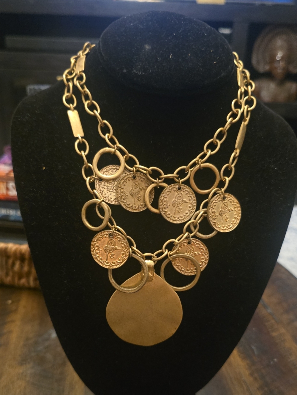 Gold-Tone Multi-Coin Layered Necklace